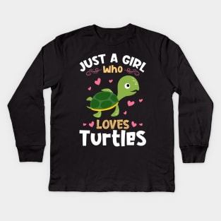 Just a Girl who Loves Turtles Kids Long Sleeve T-Shirt